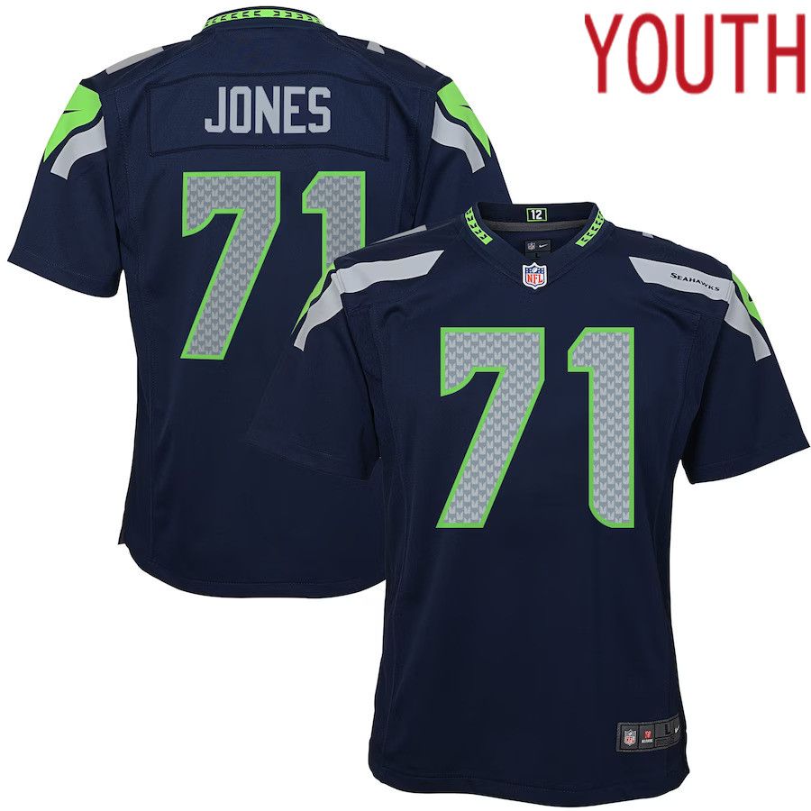 Youth Seattle Seahawks #71 Walter Jones Nike Navy Blue Retired Game NFL Jersey->youth nfl jersey->Youth Jersey